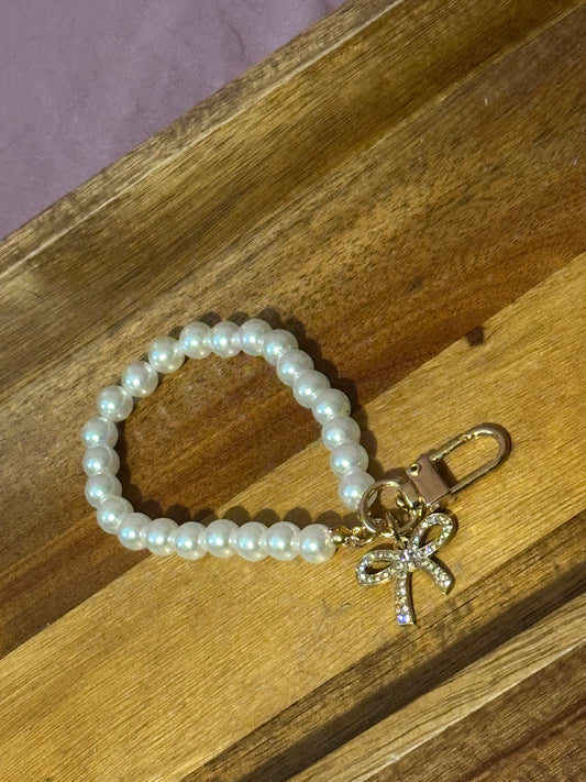 Pearl Bow Wristlet